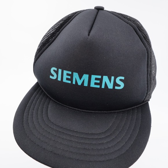 Siemens Vintage Foam Trucker Hat Black Sleeveless Mens OSFA